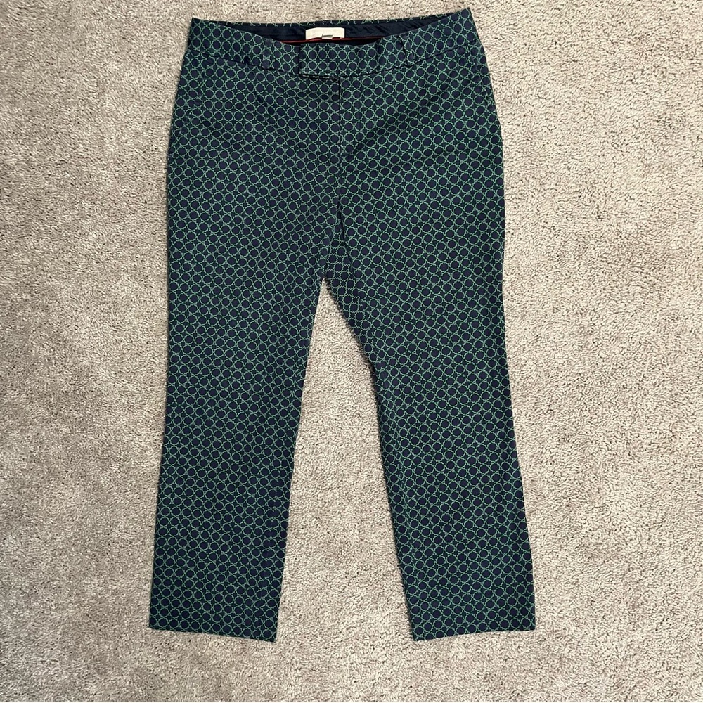 Banana Republic Pants Womens 8 Tile Hampton Fit Flat Front Capris Preppy Classic